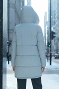 Купить Куртка зимняя женская с капюшоном модная голубого цвета 3193Gl, фото 3