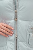Купить Куртка зимняя женская с капюшоном модная голубого цвета 3193Gl, фото 16