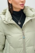 Купить Куртка зимняя женская с капюшоном модная салатового цвета 3193Sl, фото 13