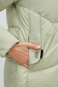 Купить Куртка зимняя женская с капюшоном модная салатового цвета 3193Sl, фото 14