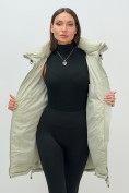 Купить Куртка зимняя женская с капюшоном модная салатового цвета 3193Sl, фото 18