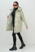 Купить Куртка зимняя женская с капюшоном модная салатового цвета 3193Sl, фото 19