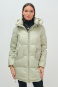 Купить Куртка зимняя женская с капюшоном модная салатового цвета 3193Sl, фото 10