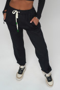 Купить Джоггеры спортивные трикотажные женские большого размера черного цвета 320Ch, фото 16