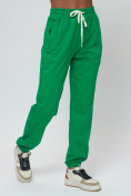 Купить Джоггеры спортивные трикотажные женские большого размера зеленого цвета 320Z, фото 10