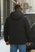Купить Куртка спортивная мужская зимняя с капюшоном черного цвета 3222Ch, фото 3
