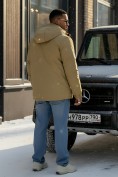 Купить Куртка спортивная мужская зимняя с капюшоном горчичного цвета 3222G, фото 5