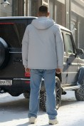 Купить Куртка спортивная мужская зимняя с капюшоном светло-серого цвета 3222SS, фото 5
