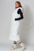 Купить Жилет женский утепленный с капюшоном белого цвета 3305Bl, фото 7