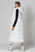 Купить Жилет женский утепленный с капюшоном белого цвета 3305Bl, фото 5