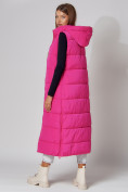 Купить Жилет женский утепленный с капюшоном розового цвета 3305R, фото 10