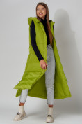 Купить Жилет женский утепленный с капюшоном зеленого цвета 3305Z, фото 5