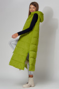 Купить Жилет женский утепленный с капюшоном зеленого цвета 3305Z, фото 6