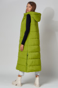Купить Жилет женский утепленный с капюшоном зеленого цвета 3305Z, фото 7