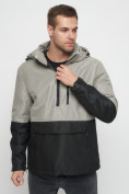 Купить Куртка-анорак спортивная мужская бежевого цвета 3307B, фото 6
