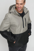 Купить Куртка-анорак спортивная мужская бежевого цвета 3307B, фото 8