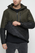 Купить Куртка-анорак спортивная мужская цвета хаки 3307Kh, фото 14