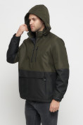 Купить Куртка-анорак спортивная мужская цвета хаки 3307Kh, фото 15