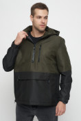 Купить Куртка-анорак спортивная мужская цвета хаки 3307Kh, фото 6