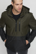 Купить Куртка-анорак спортивная мужская цвета хаки 3307Kh, фото 8