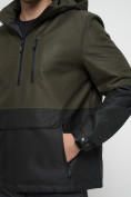 Купить Куртка-анорак спортивная мужская цвета хаки 3307Kh, фото 9