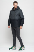 Купить Куртка-анорак спортивная мужская темно-серого цвета 3307TC, фото 2