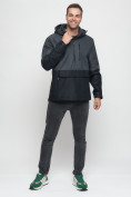 Купить Куртка-анорак спортивная мужская темно-серого цвета 3307TC, фото 3