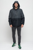 Купить Куртка-анорак спортивная мужская темно-серого цвета 3307TC, фото 4