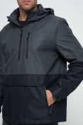 Купить Куртка-анорак спортивная мужская темно-серого цвета 3307TC, фото 7