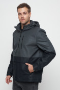 Купить Куртка-анорак спортивная мужская темно-серого цвета 3307TC, фото 9