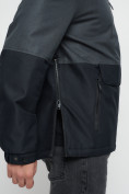 Купить Куртка-анорак спортивная мужская темно-серого цвета 3307TC, фото 11