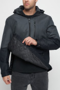 Купить Куртка-анорак спортивная мужская темно-серого цвета 3307TC, фото 13