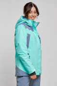 Купить Горнолыжная куртка женская зимняя бирюзового цвета 3310Br, фото 3