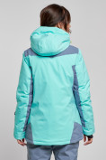 Купить Горнолыжная куртка женская зимняя бирюзового цвета 3310Br, фото 4