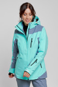 Купить Горнолыжная куртка женская зимняя бирюзового цвета 3310Br, фото 6
