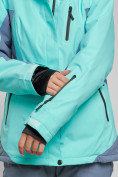 Купить Горнолыжная куртка женская зимняя бирюзового цвета 3310Br, фото 9