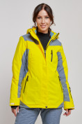 Купить Горнолыжная куртка женская зимняя желтого цвета 3310J