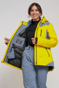 Купить Горнолыжная куртка женская зимняя желтого цвета 3310J, фото 11