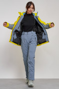 Купить Горнолыжная куртка женская зимняя желтого цвета 3310J, фото 12