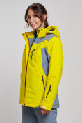 Купить Горнолыжная куртка женская зимняя желтого цвета 3310J, фото 2