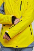 Купить Горнолыжная куртка женская зимняя желтого цвета 3310J, фото 9