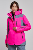 Купить Горнолыжная куртка женская зимняя розового цвета 3310R