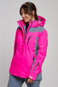 Купить Горнолыжная куртка женская зимняя розового цвета 3310R, фото 5
