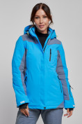 Купить Горнолыжная куртка женская зимняя синего цвета 3310S