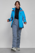 Купить Горнолыжная куртка женская зимняя синего цвета 3310S, фото 10
