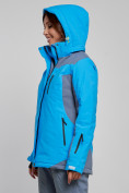 Купить Горнолыжная куртка женская зимняя синего цвета 3310S, фото 3
