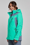 Купить Горнолыжная куртка женская зимняя зеленого цвета 3310Z, фото 2