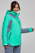 Купить Горнолыжная куртка женская зимняя зеленого цвета 3310Z, фото 3