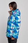 Купить Горнолыжная куртка женская зимняя синего цвета 3320S, фото 2