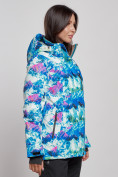 Купить Горнолыжная куртка женская зимняя синего цвета 3320S, фото 3
